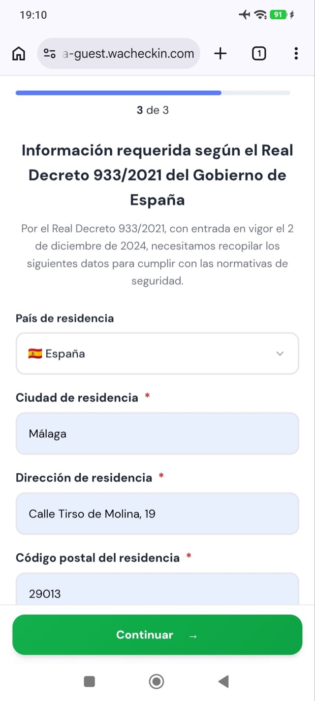 Datos requeridos por el Real Decreto 933/2021