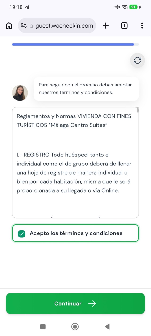 Paso del check-in online