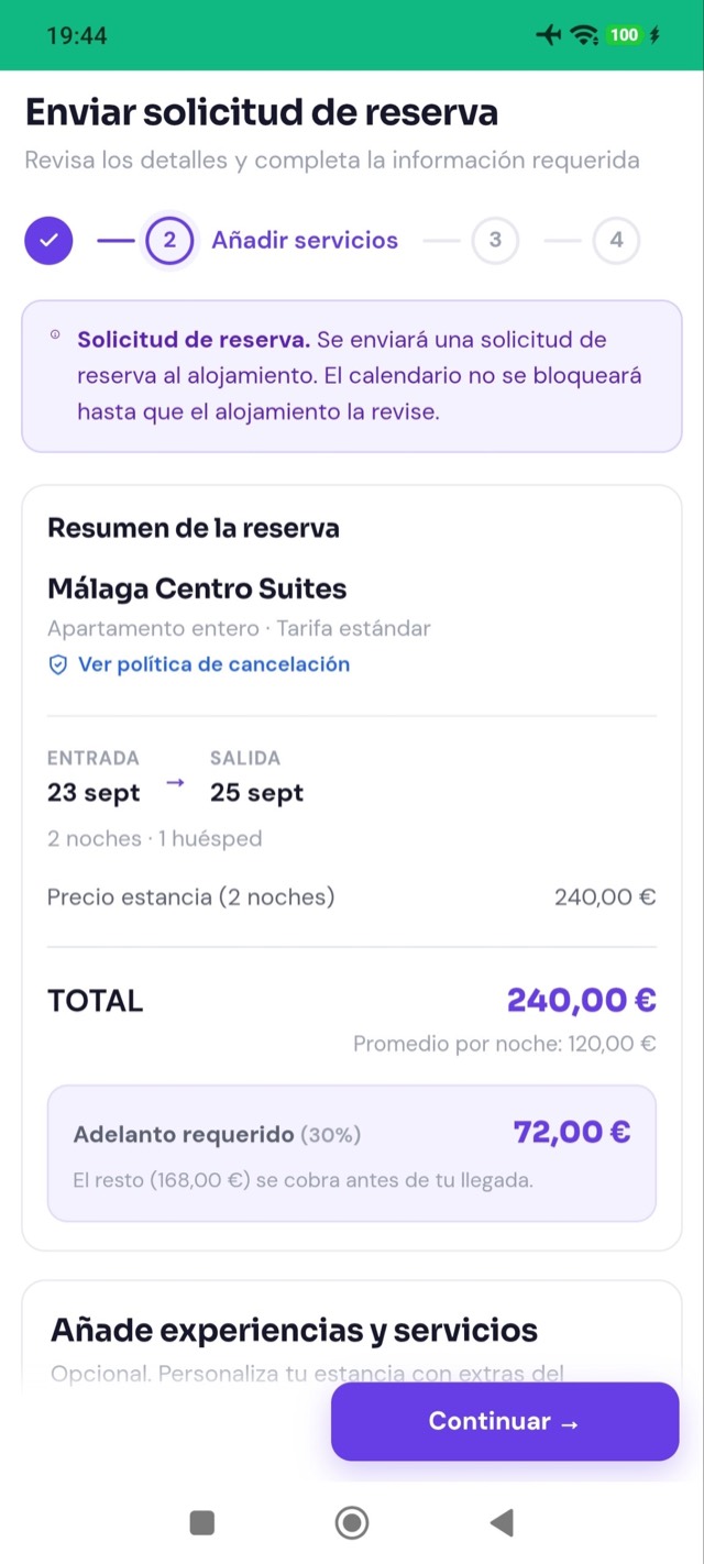 Resumen de la reserva directa